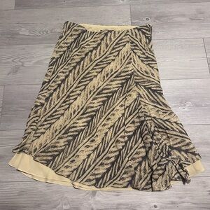 Vintage Lauren Ralph Lauren petite animal print silk linen midi Skirt, Size M